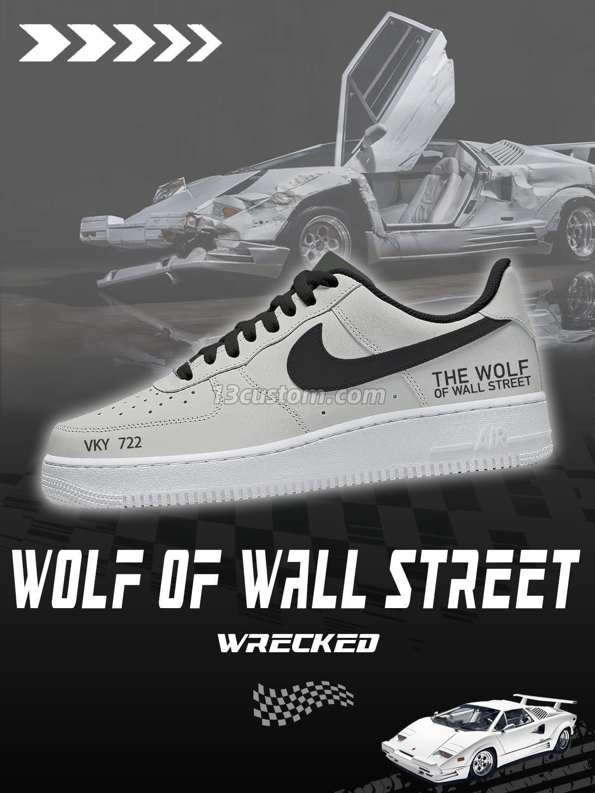 AF1 Wrecked Countach客製化運動鞋-V1款