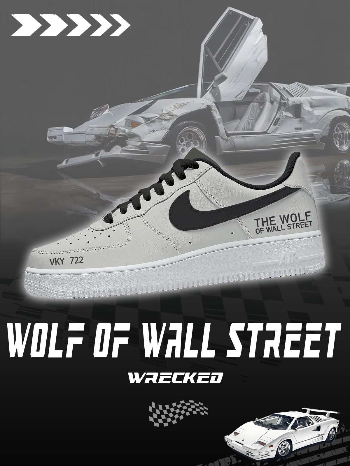 Wrecked Countach V.1 Custom Sneakers - 13custom