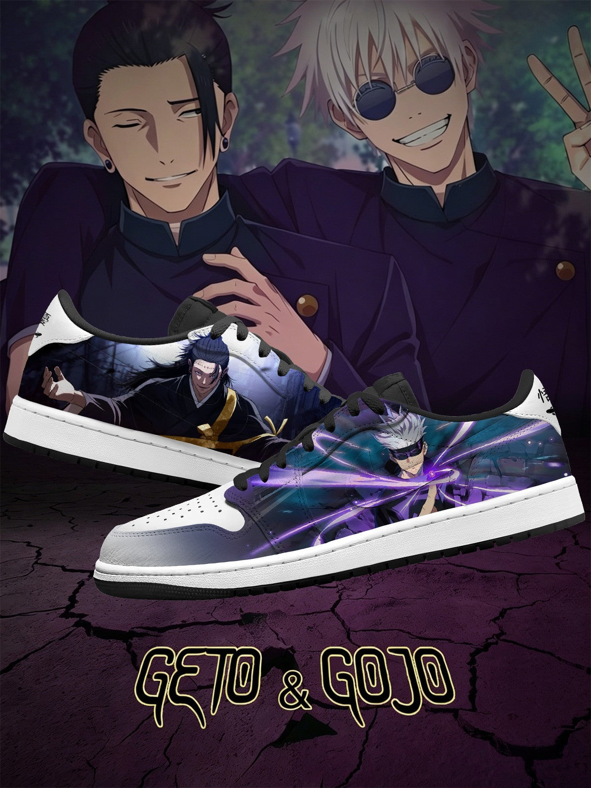 Gojo and Geto V.1 Custom Low-Top Court Sneakers