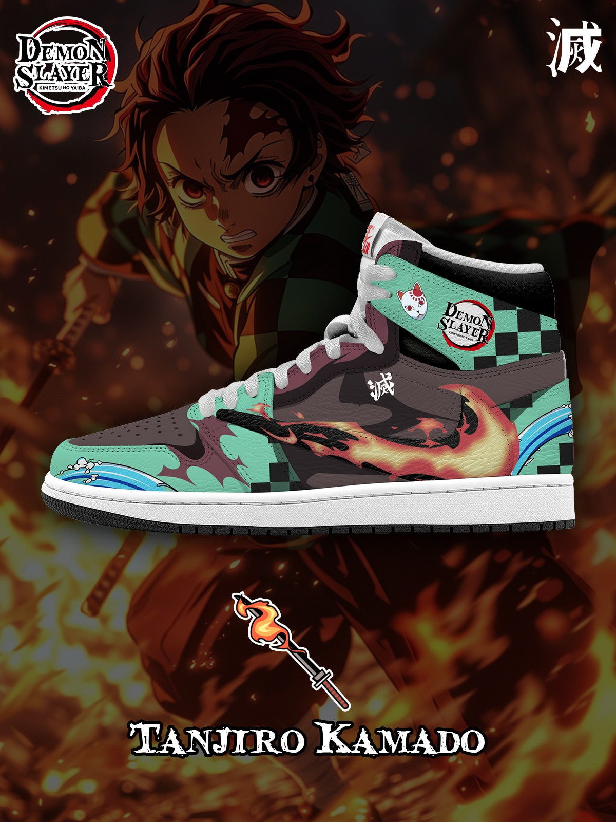 Tanjiro Kamado V.4 Custom TS High Sneakers - 13custom