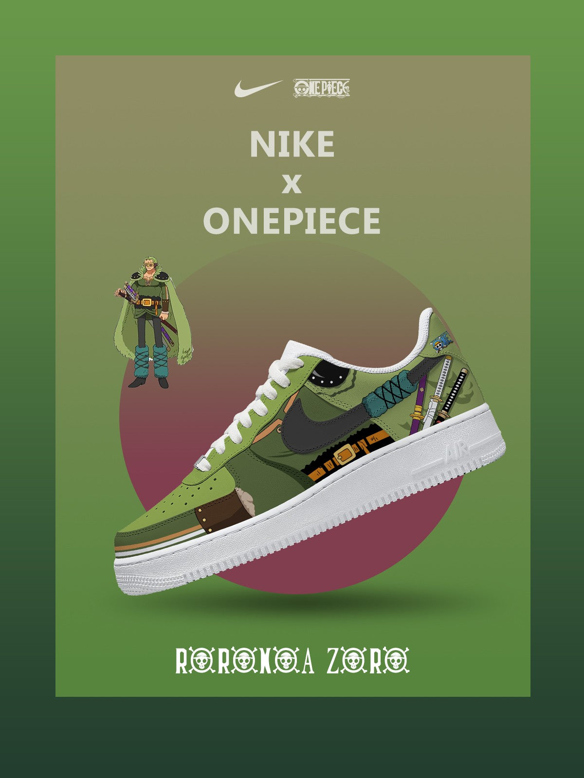 Roronoa Zoro V.4 Custom Air-Style Sneakers