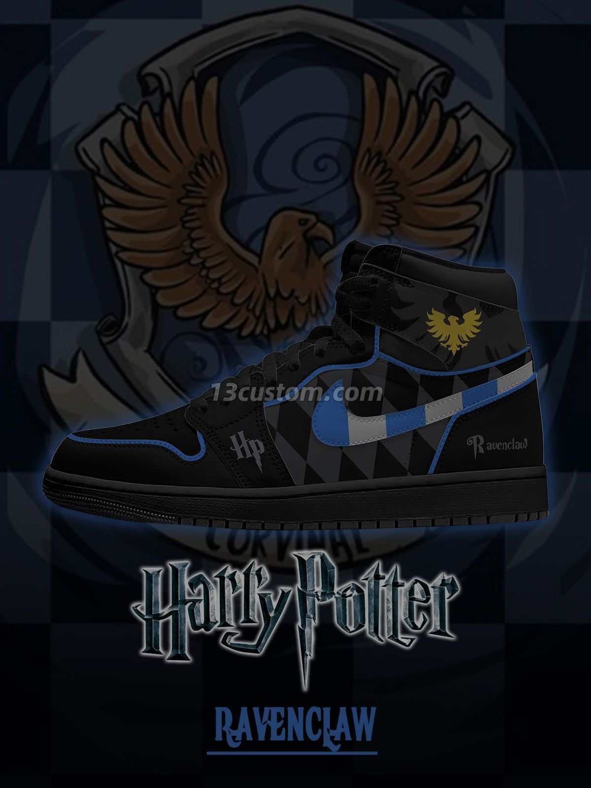 AJ1 H Hogwarts Ravenclaw House客製化 高幫-頂級 運動鞋-V3款