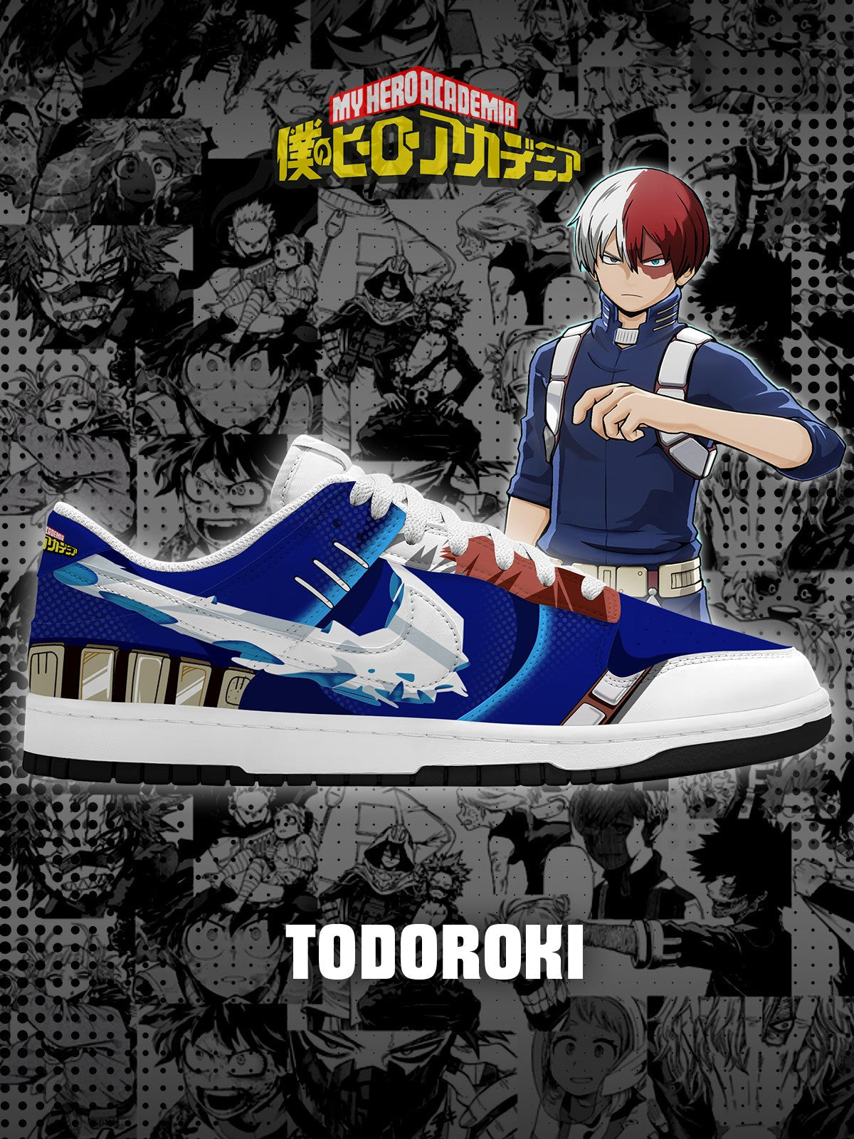 Shoto Todoroki V.2 Custom Court-Low Sneakers - 13custom