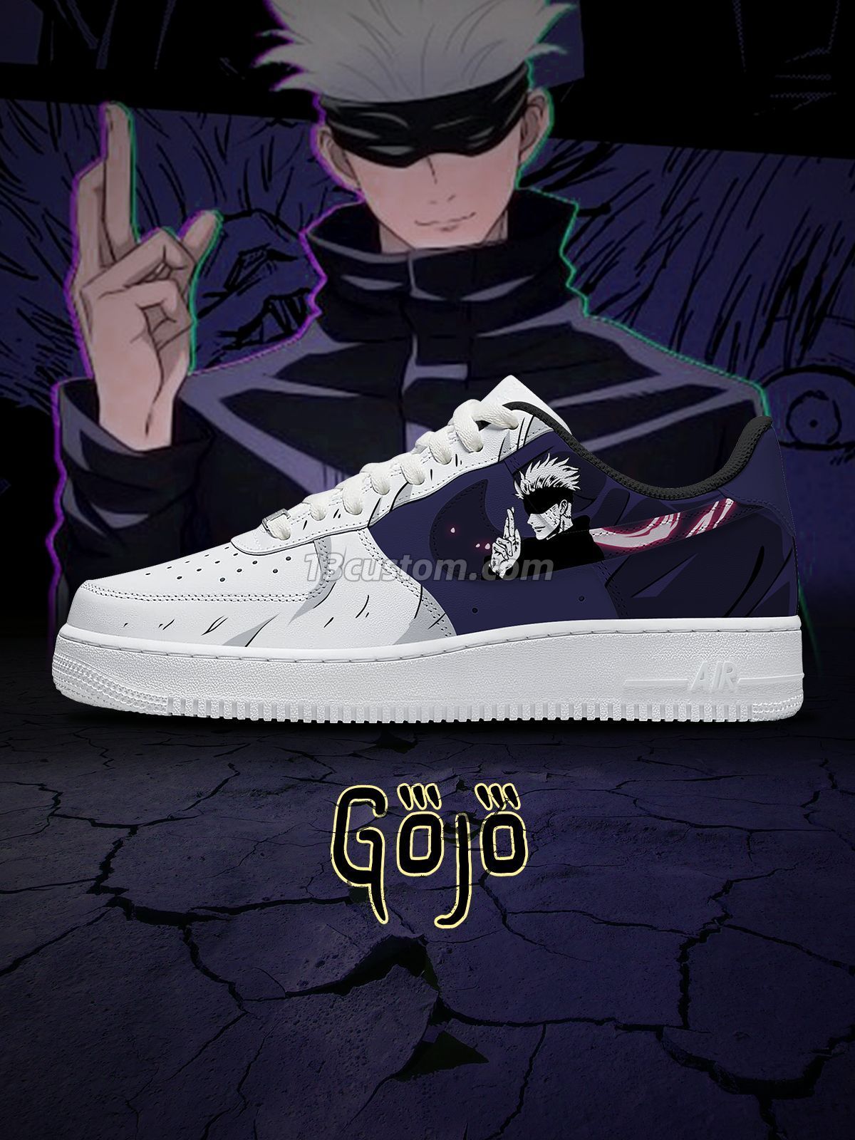 Zapatillas personalizadas AF1 de Jujutsu Kaisen - Satoru Gojo V5 Imagen principal del producto