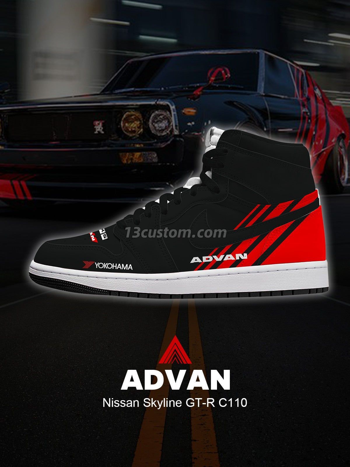 AJ1 H Skyline GT-R C110客製化 高幫-頂級 運動鞋-V1款 主圖