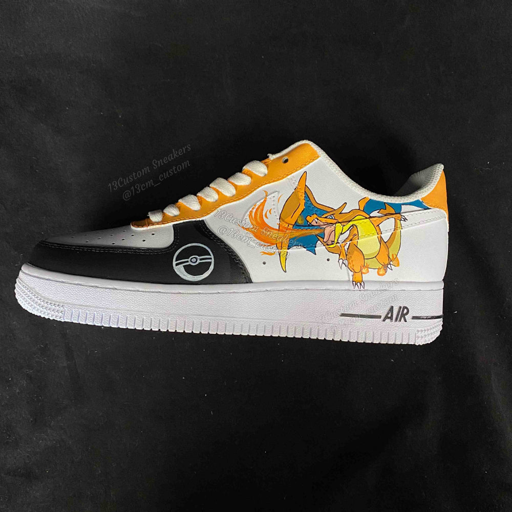 0563-Zapatos de pareja Charizard azul y naranja