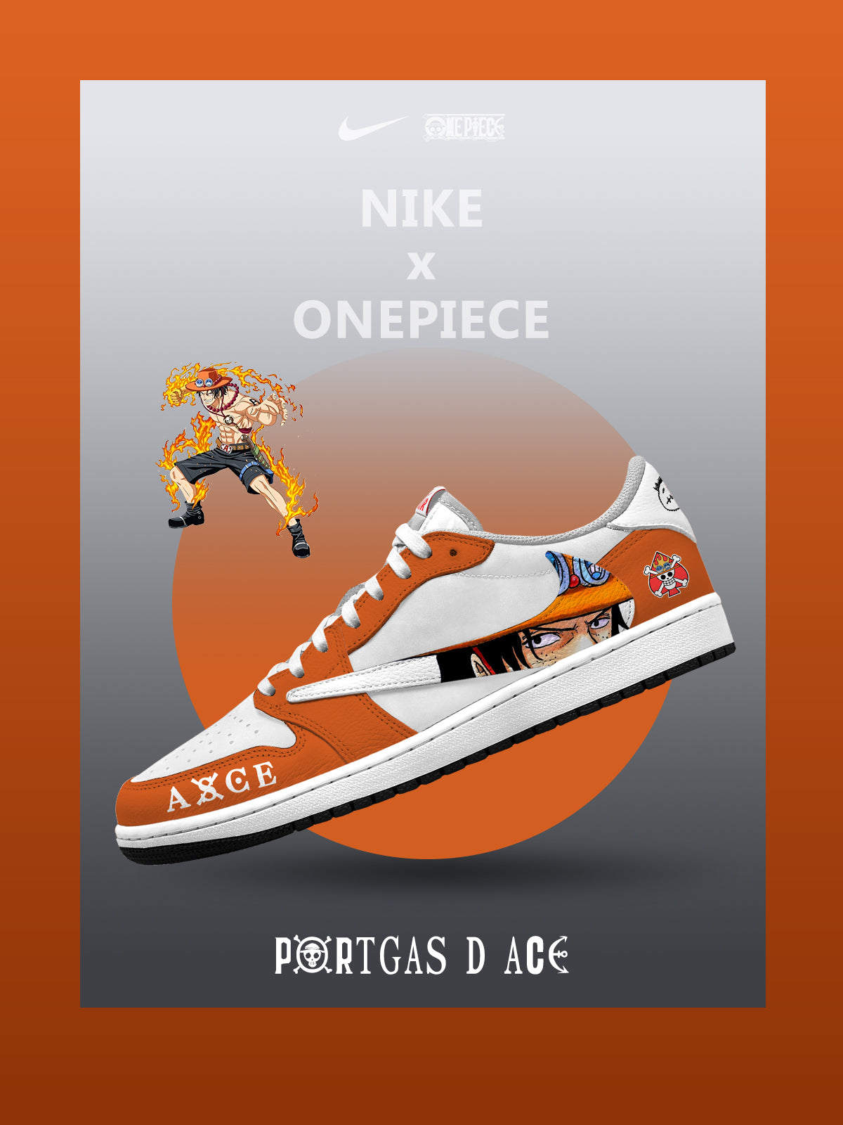 Portgas D Ace V.1 Custom TS Low Sneakers