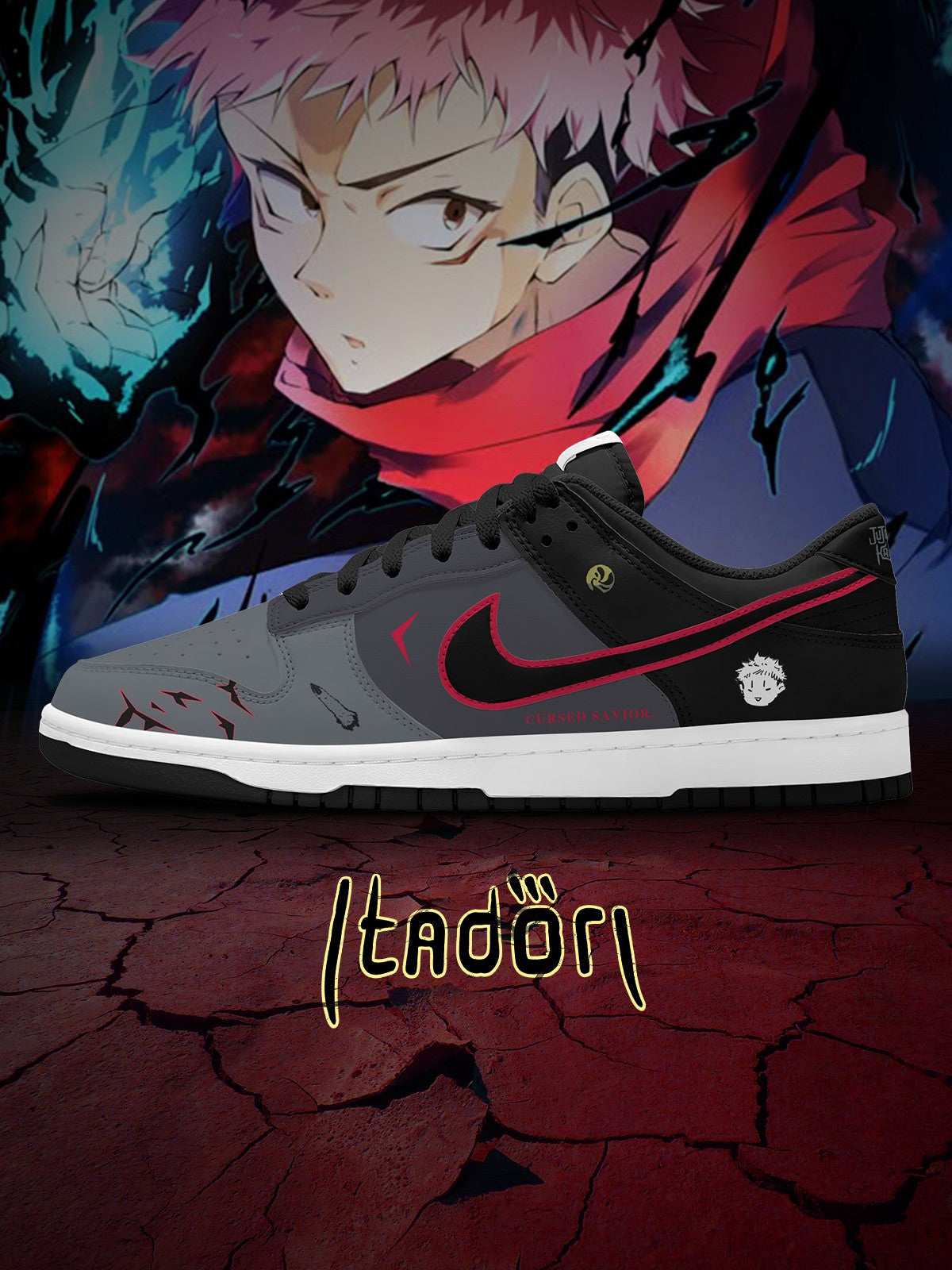 Yuji Itadori V.1 Custom Court-Low Sneakers - 13custom