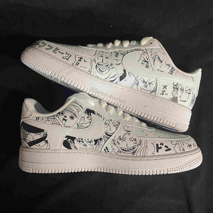 0604-One Piece ilustración a color + manga en blanco y negro cuatro caras