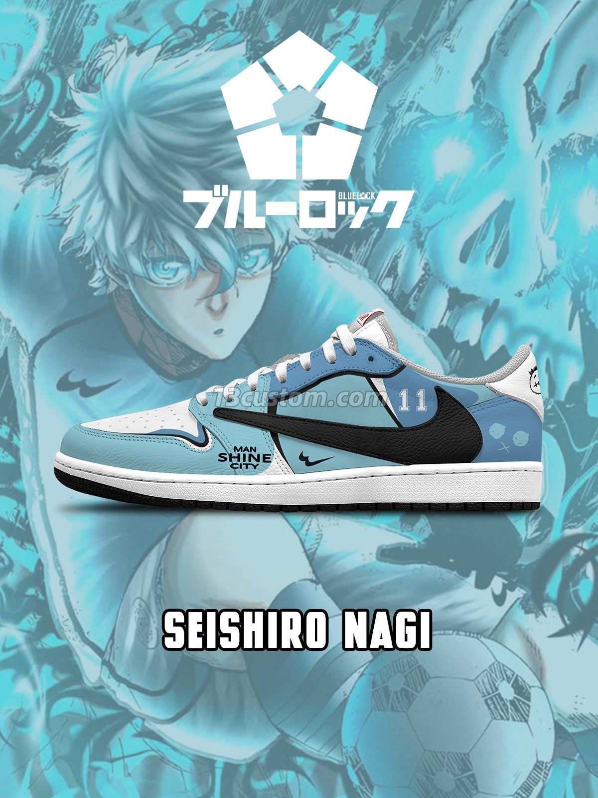 倒钩TS 藍色監獄-凪誠士郎 V2 客製化運動鞋 Main image