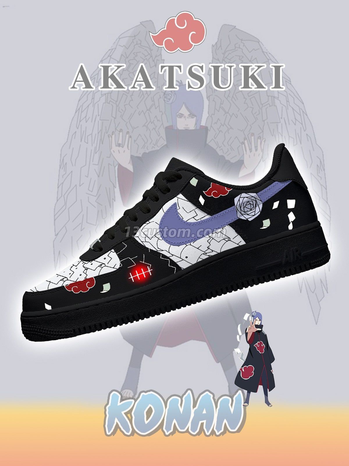 AF1 火影忍者-曉組織 V3 客製化運動鞋