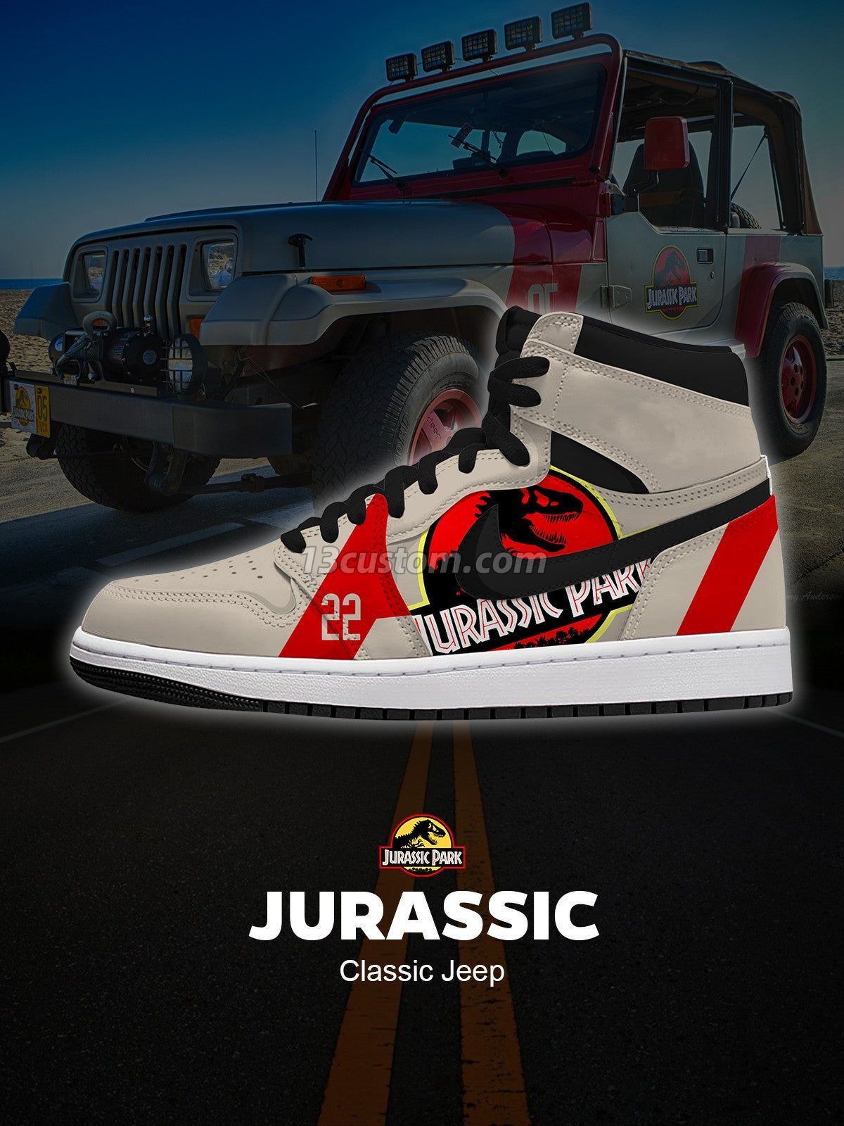 AJ1 H Jurassic 經典 Jeep客製化 高幫-頂級 運動鞋-V1款 主圖