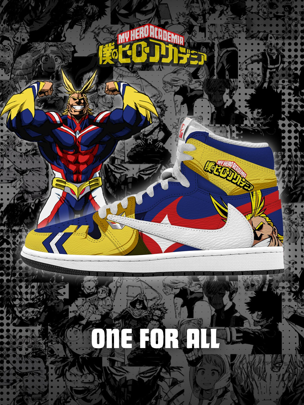All Might V.1 Custom TS High Sneakers - 13custom