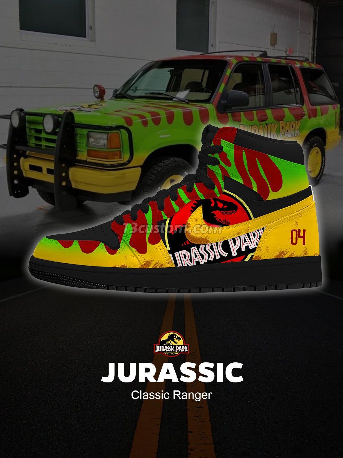 AJ1 H Jurassic 經典 Ranger客製化 高幫-頂級 運動鞋-V1款