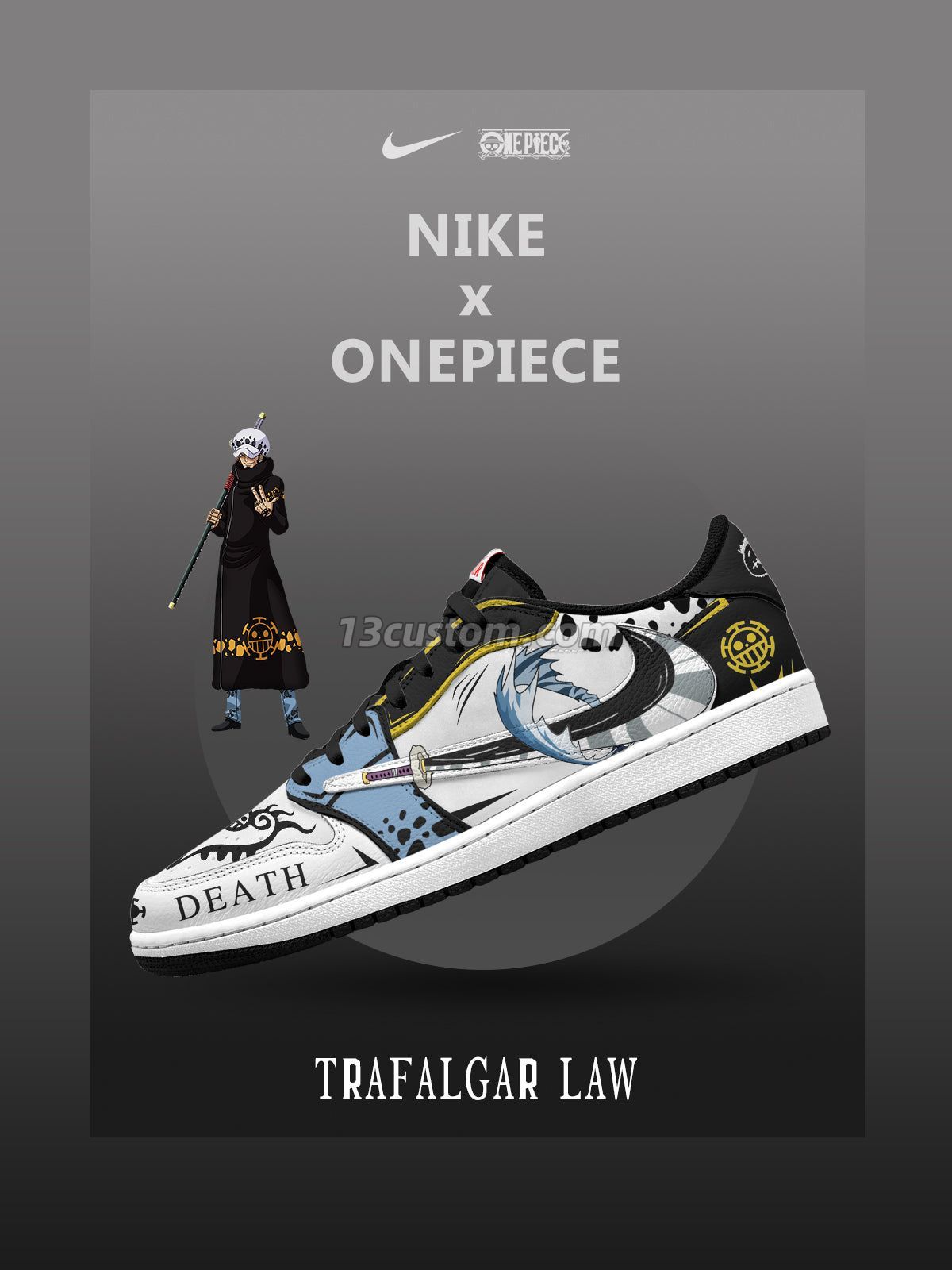 Trafalgar D. Water Law V.4 Custom TS Low Sneakers