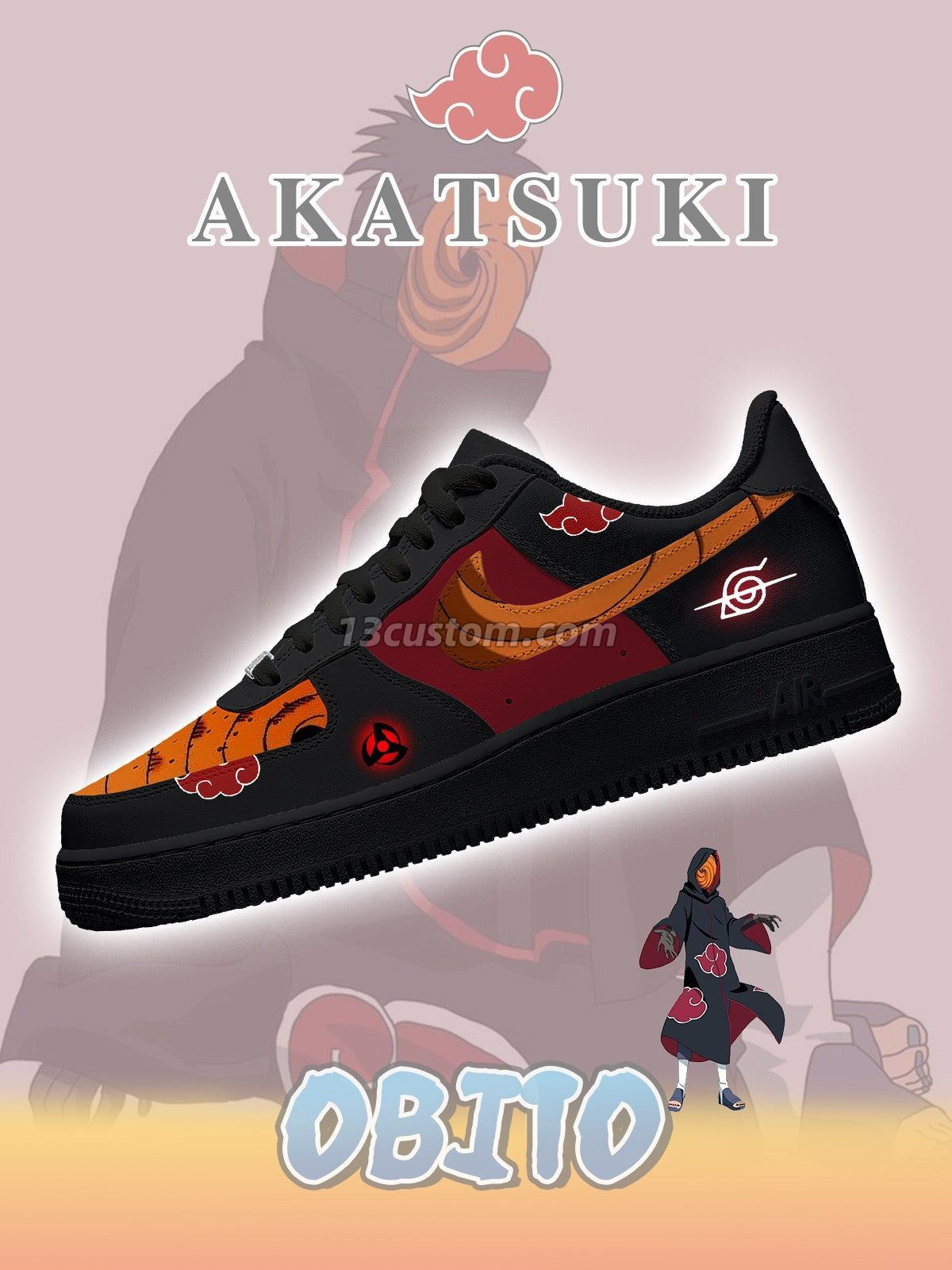 AF1 火影忍者-曉組織 V3 客製化運動鞋