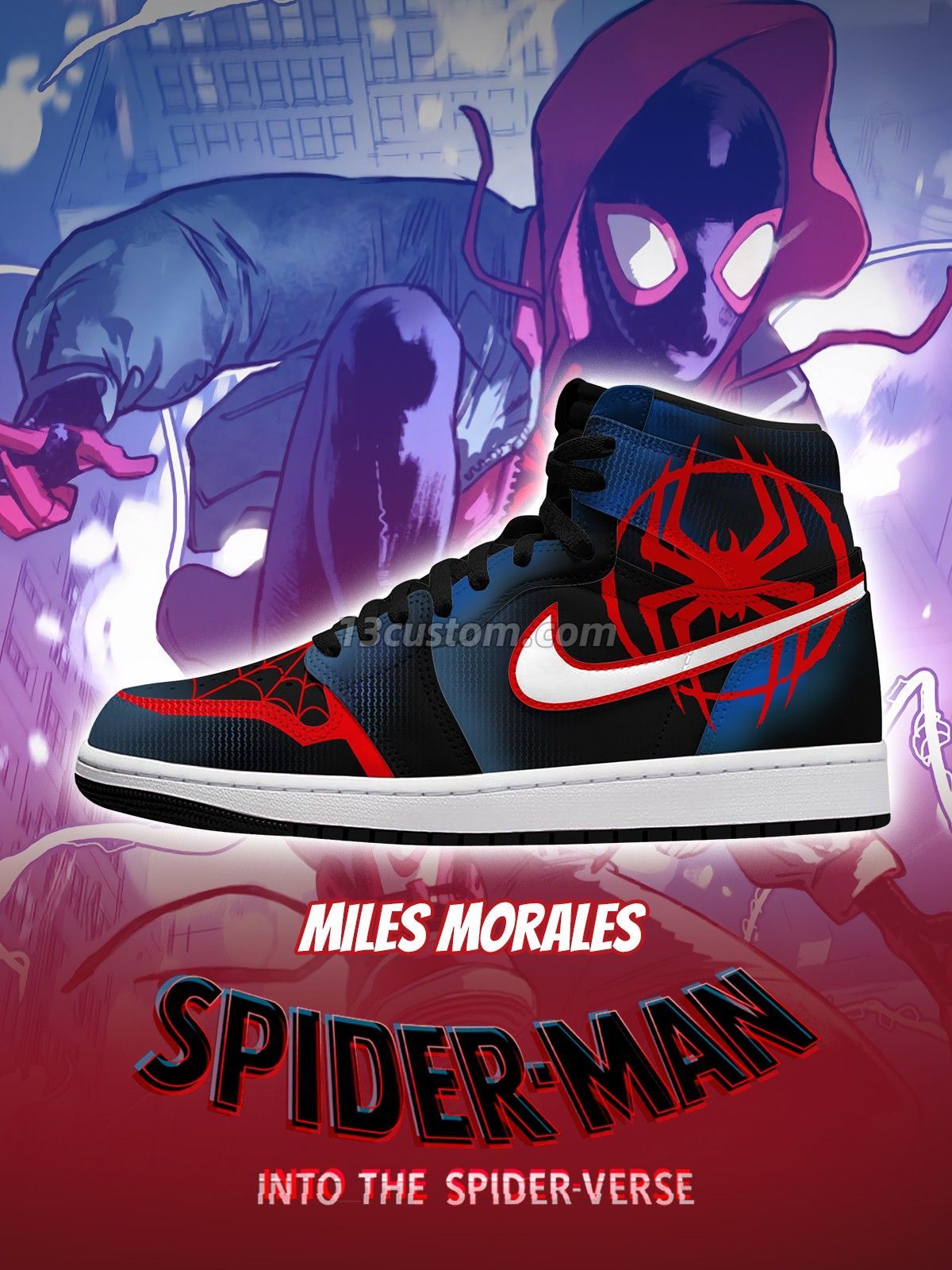 AJ1 H Miles Morales客製化 高幫-頂級 運動鞋-V1款