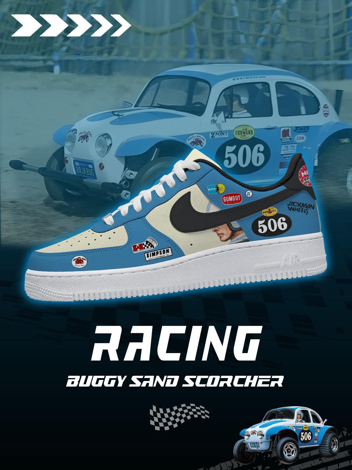 Racing Buggy Sand Scorcher V.1 Custom Sneakers - 13custom
