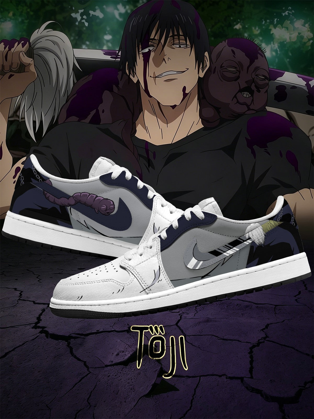 Toji Fushiguro V.2 Custom Low-Top Court Sneakers