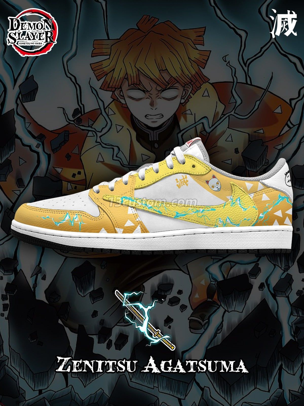 Zenitsu Agatsuma V.1 Maßgeschneiderte TS Low Sneakers Hauptbild