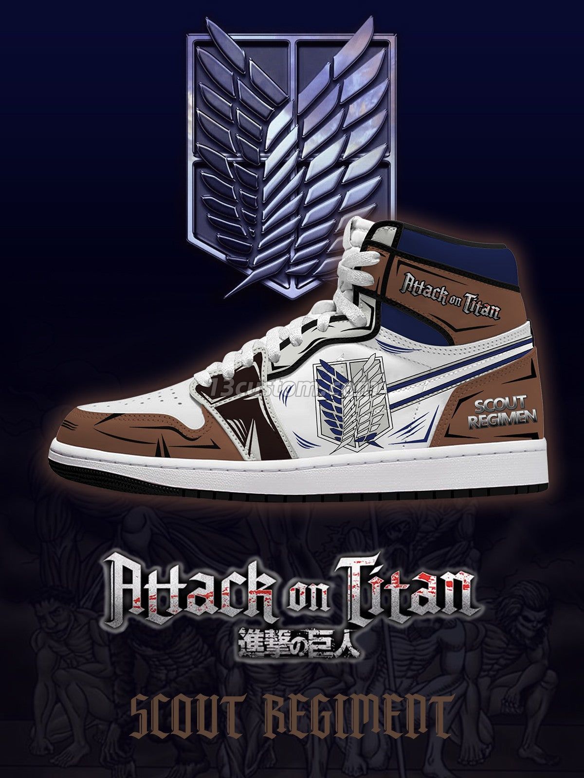 AJ1 H Scout Regiment客製化 高幫-頂級 運動鞋-V2款