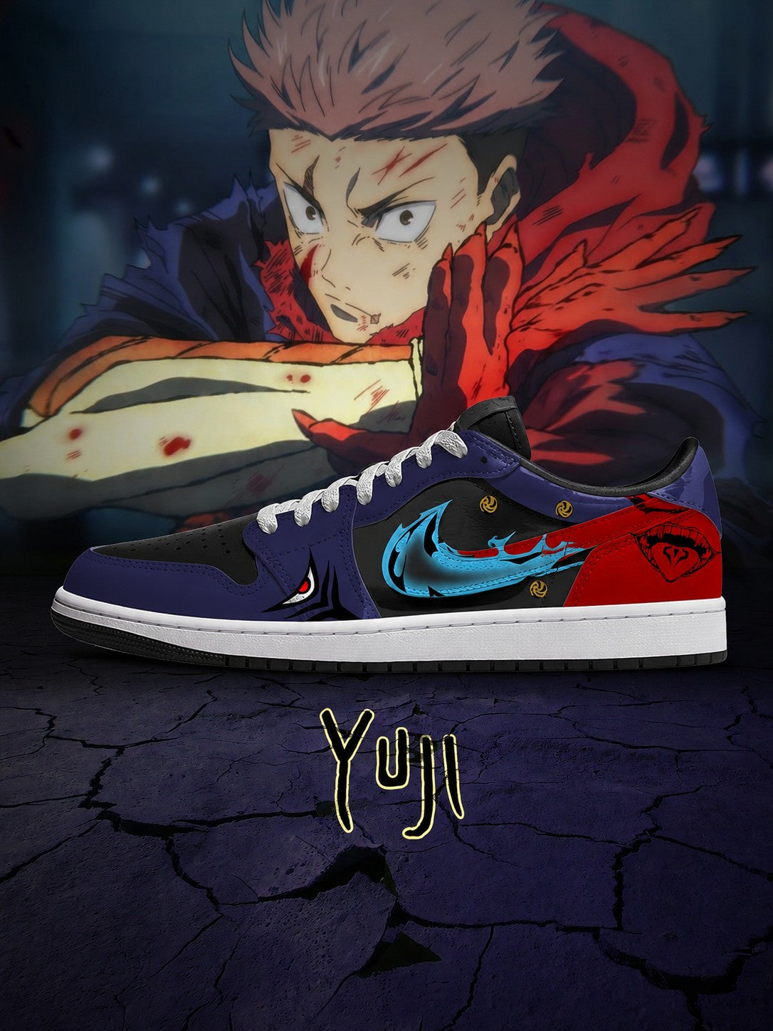 Yuji Itadori V.3 Custom Low-Top Court Sneakers