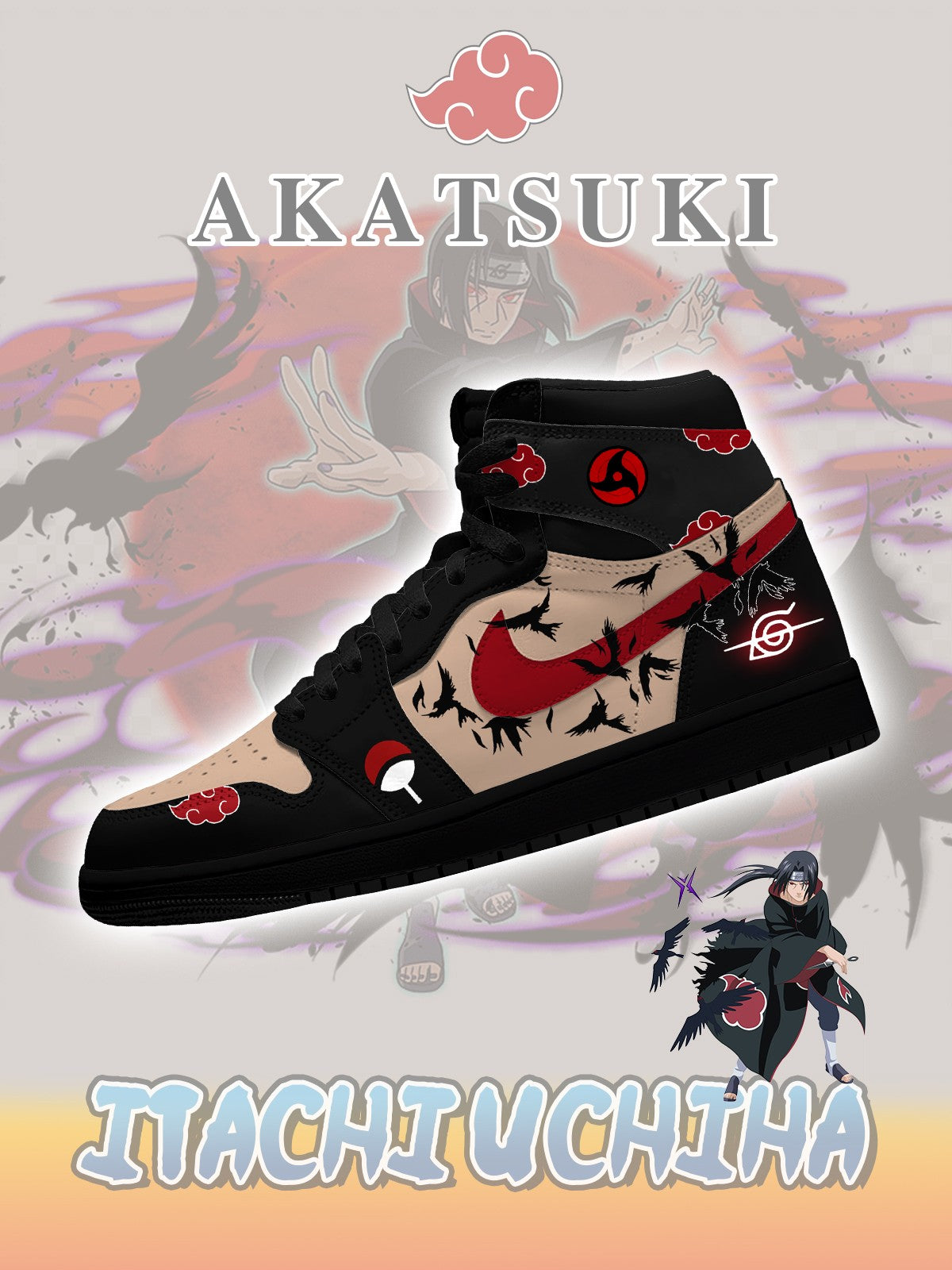Akatsuki Itachi Uchiha V.6 Custom High-Top Sneakers