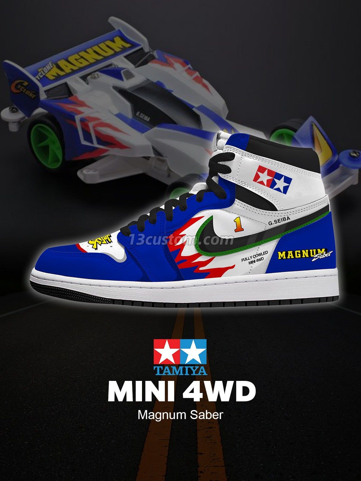 AJ1 H MINI 4WD Magnum Saber客製化 高幫-頂級 運動鞋-V1款 主圖