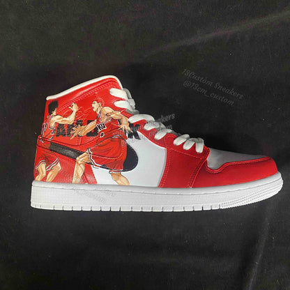 0592-Estilo de patrón rojo y negro de Slam Dunk
