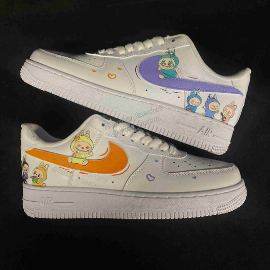 0691-LABUBU 다중 캐릭터 보라색 주황색 로고