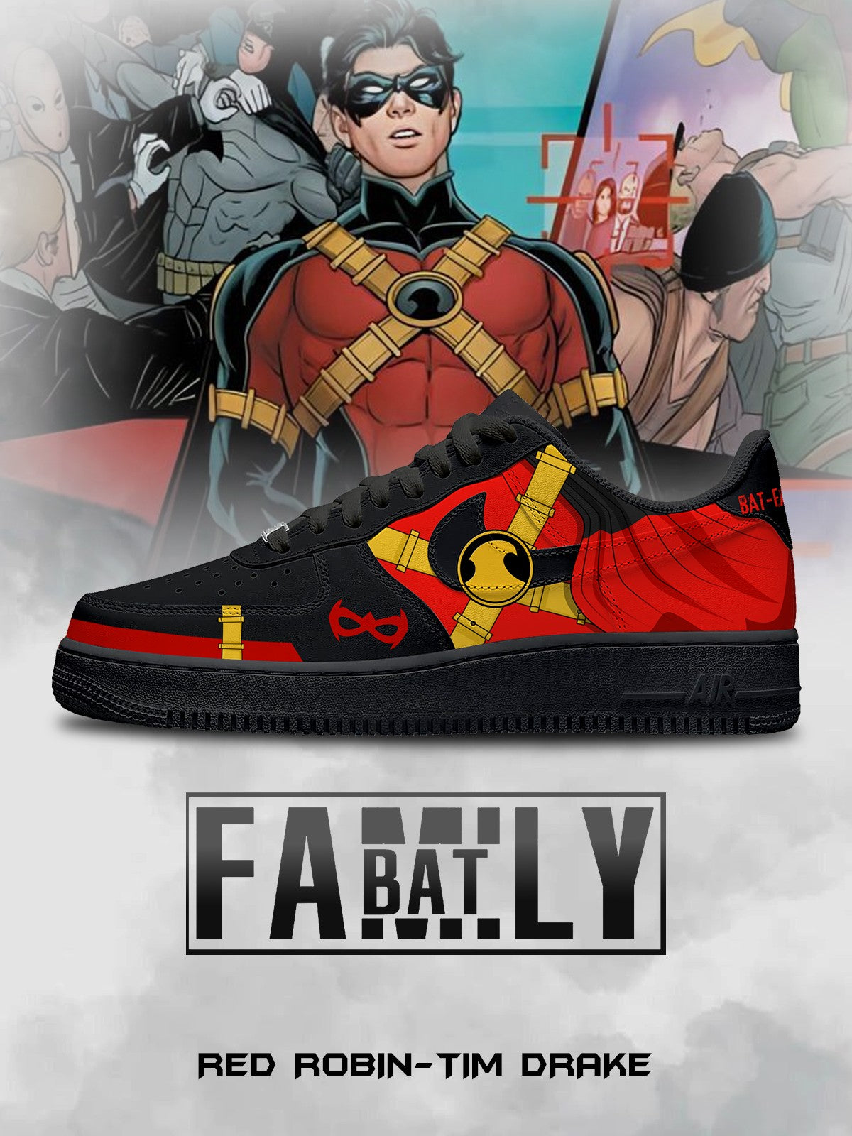 Red Robin-Tim Drake V.1 Custom Air-Style Sneakers