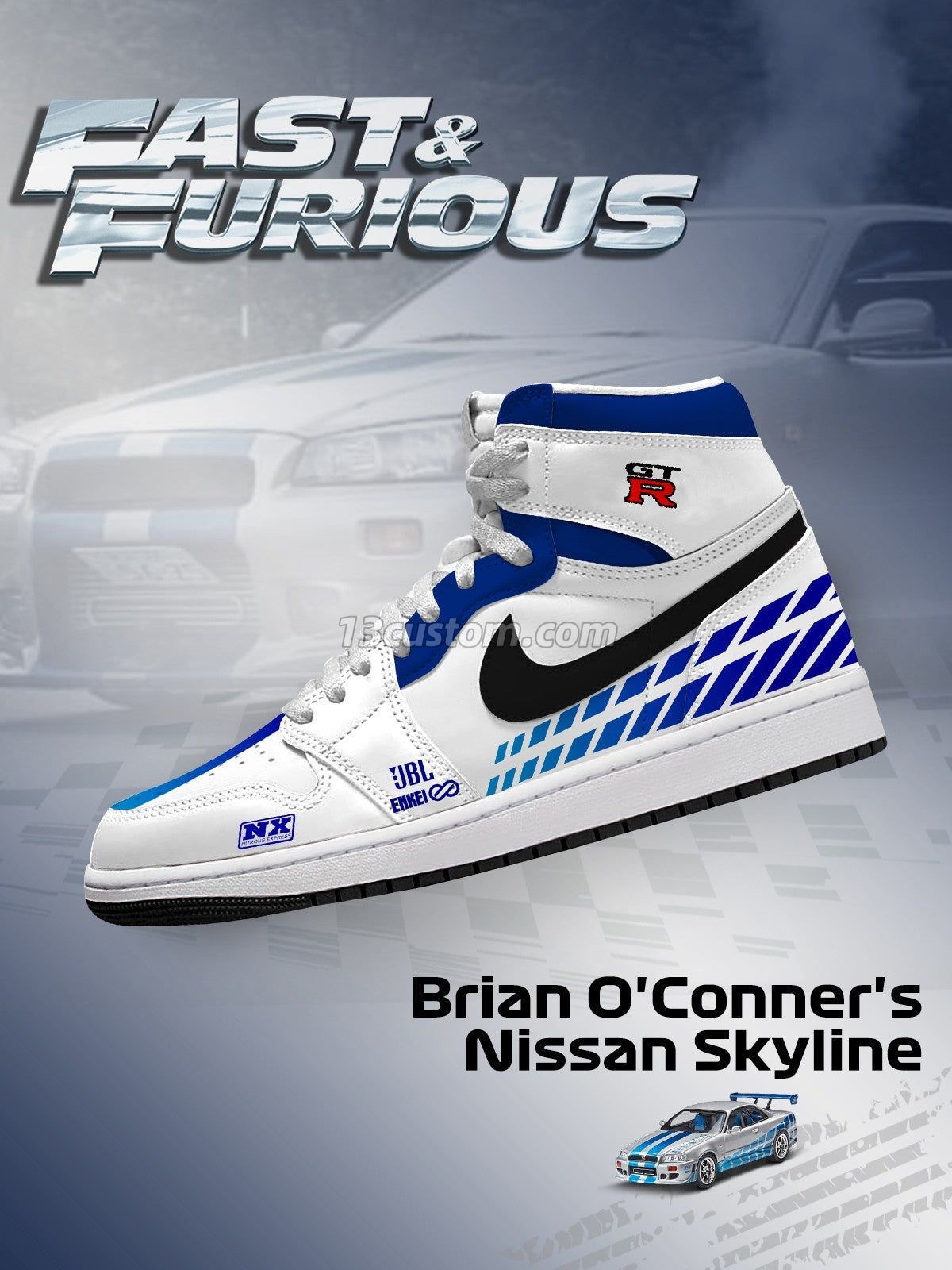 AJ1 H Brian O'Conner's Skyline客製化 高幫-頂級 運動鞋-V1款