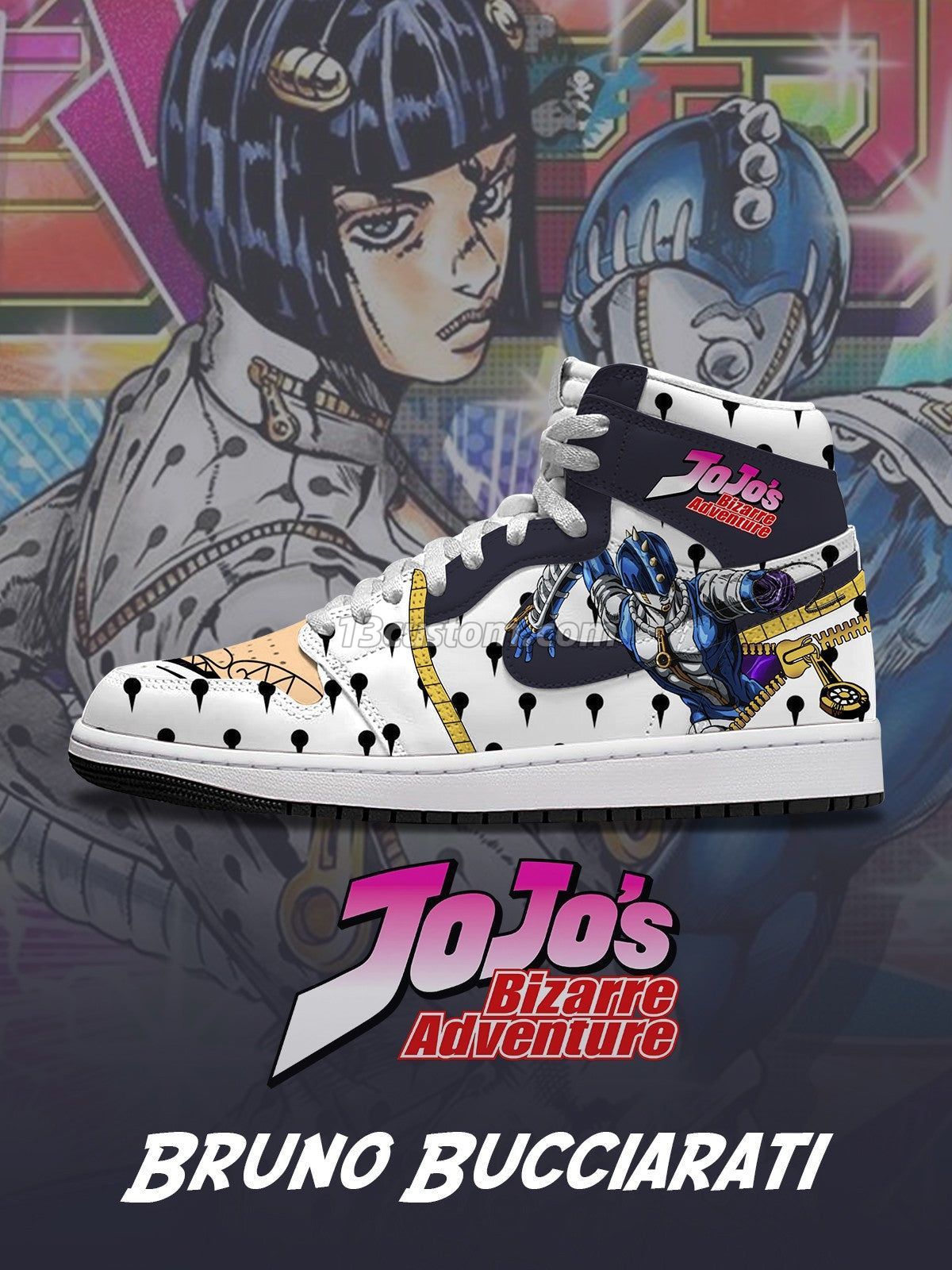 AJ1 H Bruno Bucciarati客製化 高幫-頂級 運動鞋-V2款