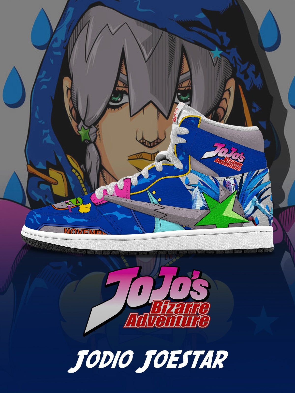 Jodio Joestar V.1 Custom TS High Sneakers - 13custom
