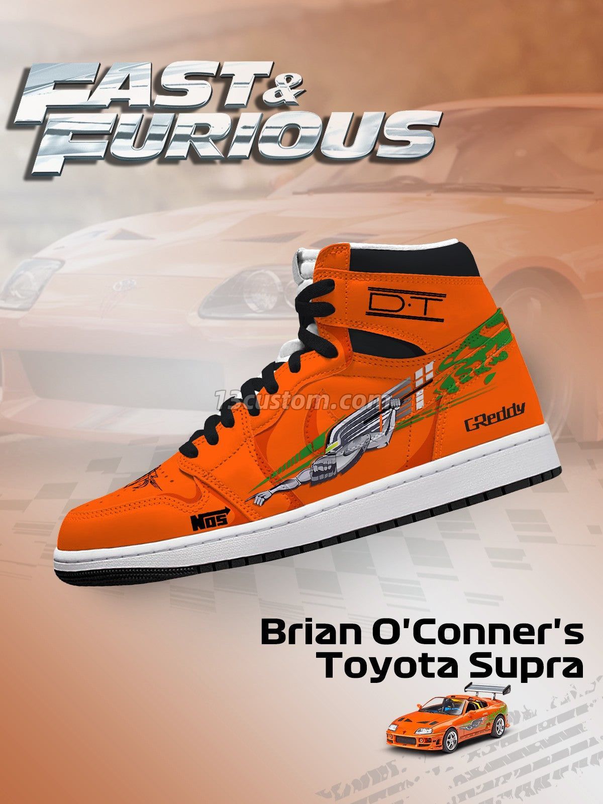 AJ1 H Brian O'Conner's Supra客製化 高幫-頂級 運動鞋-V1款
