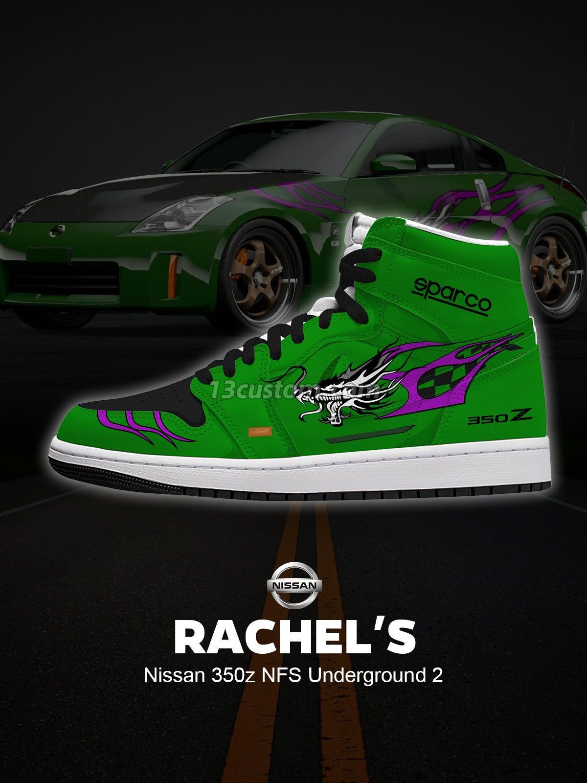 AJ1 H Rachel's 350z Underground 2客製化 高幫-頂級 運動鞋-V1款