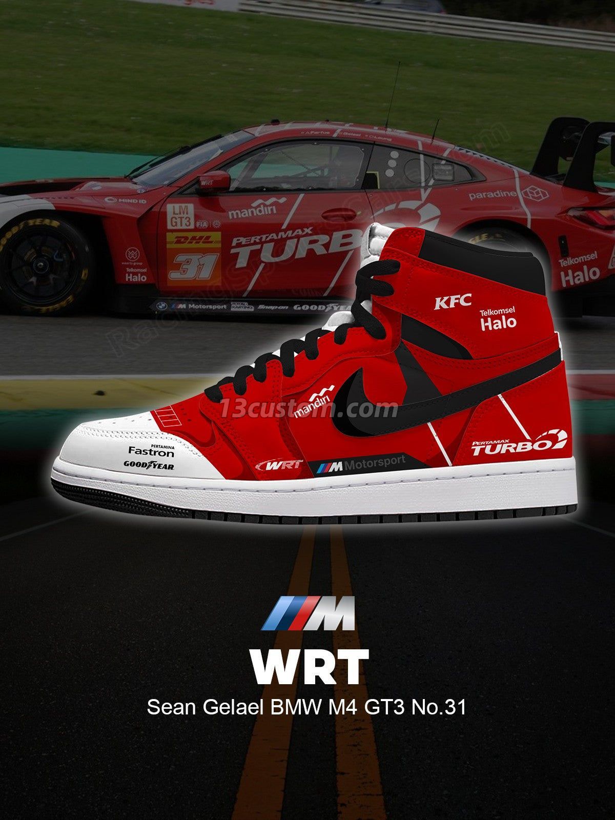 AJ1 H WRT Sean Gelael M4 GT3 No.31客製化 高幫-頂級 運動鞋-V1款 主圖