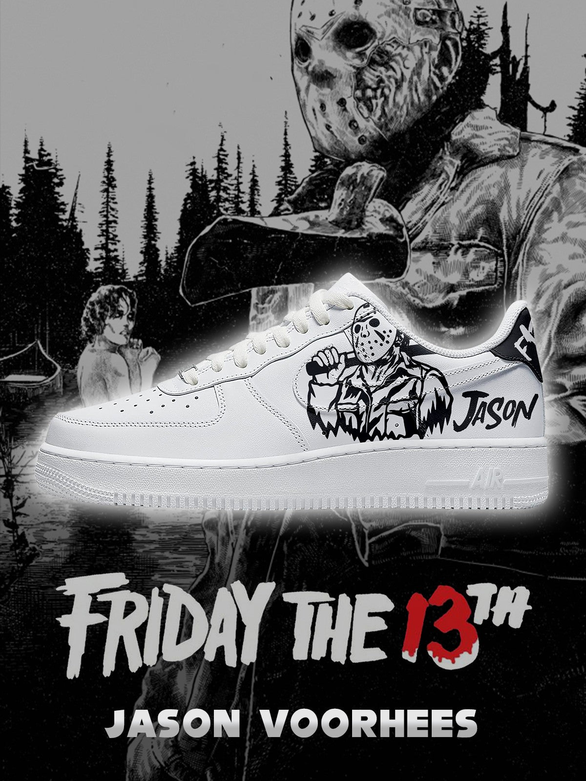 Jason Voorhees V.1 Custom Sneakers - 13custom