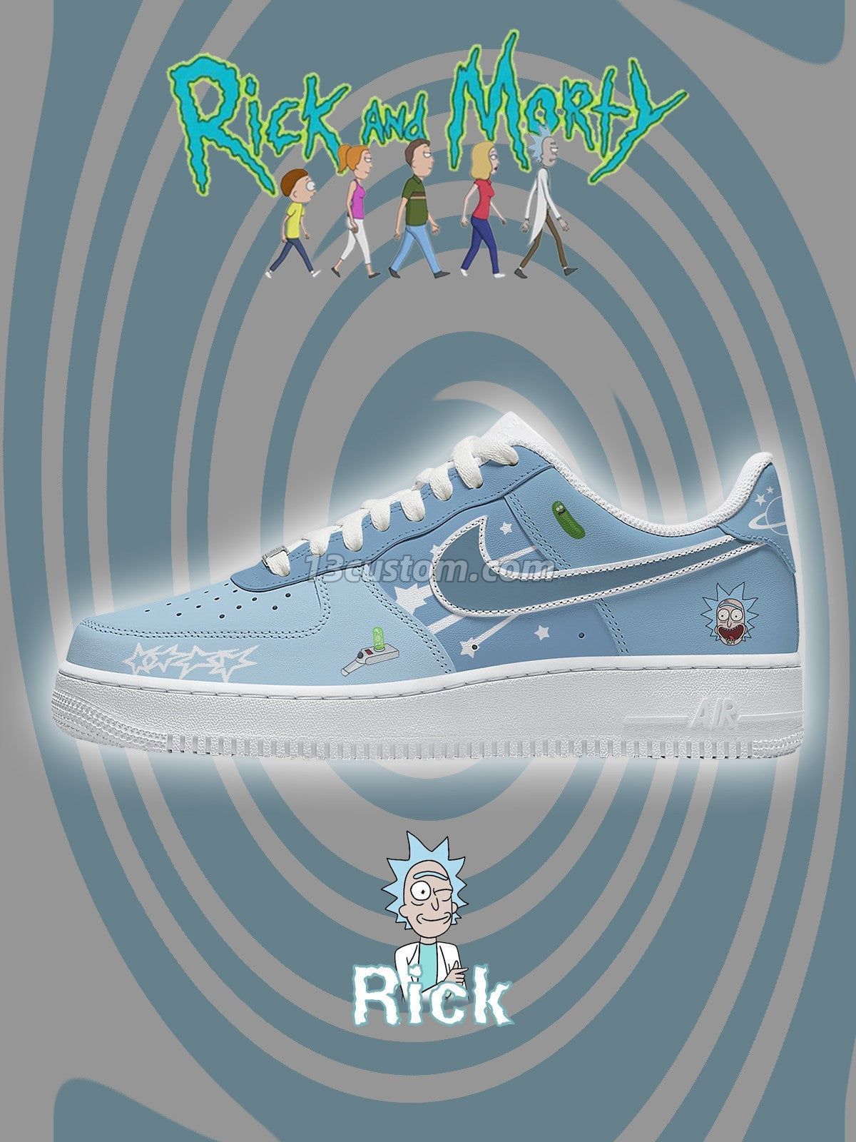 AF1 瑞克和莫蒂-瑞克·桑切斯 V2 客製化運動鞋