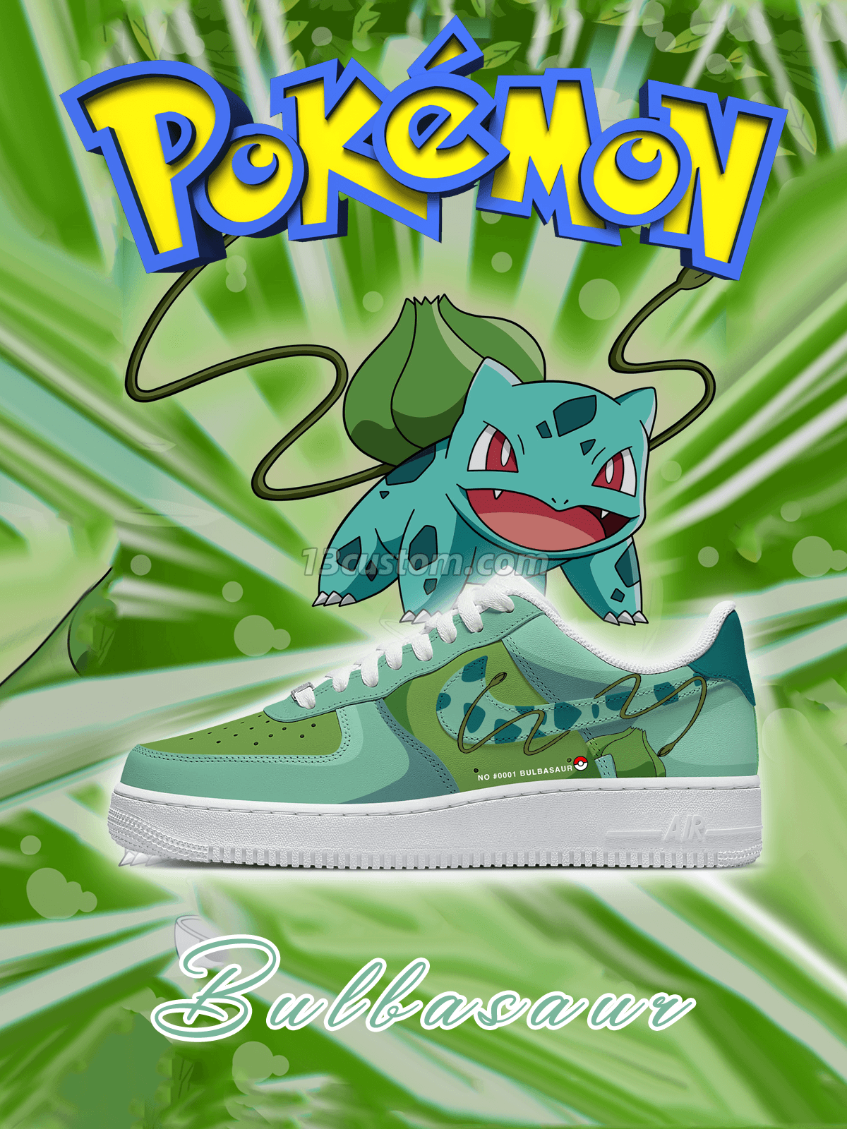 No.0001 Bulbasaur Style 1 Custom Sneakers