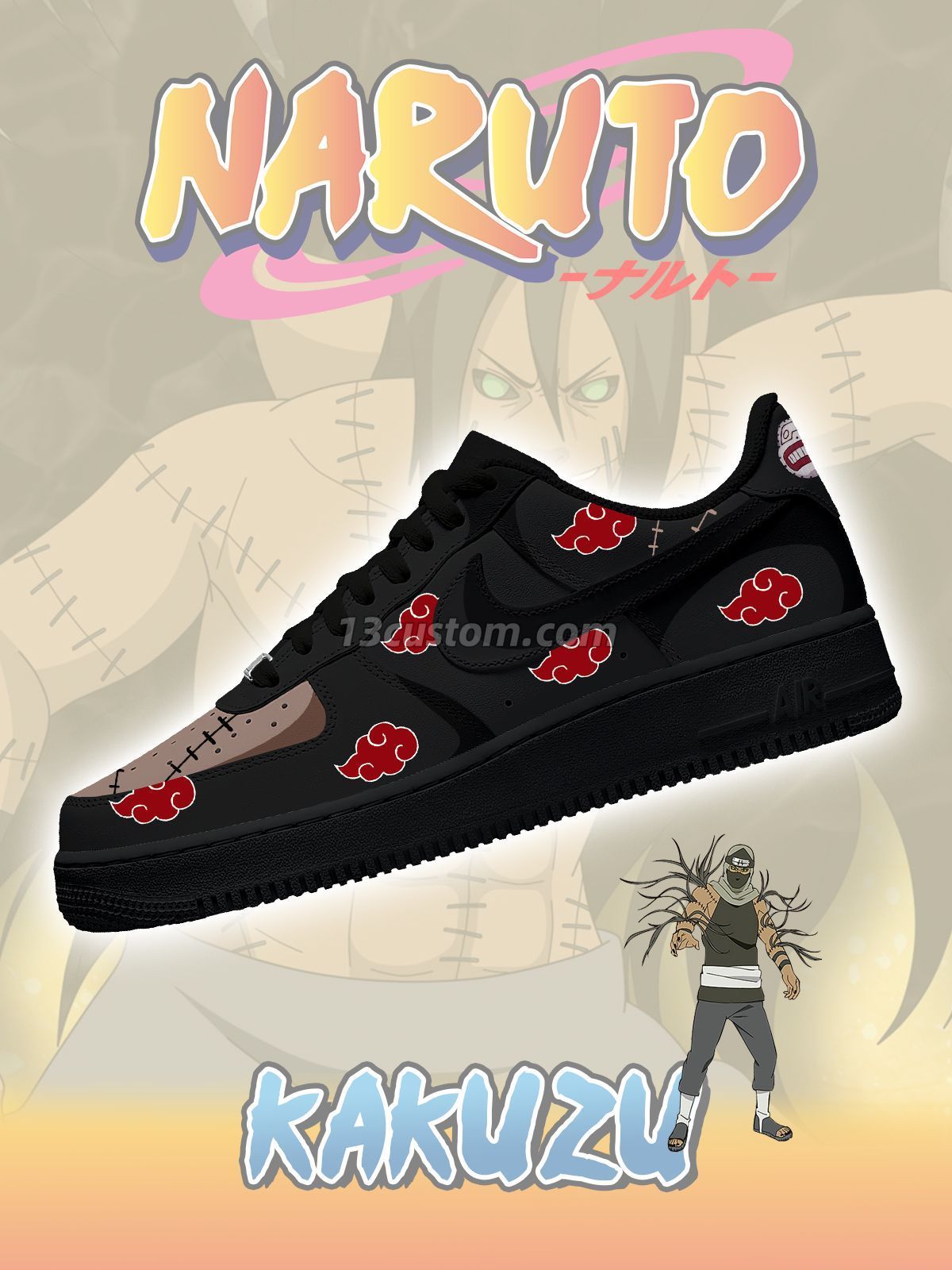 Akatsuki Kakuzu No.1 Custom Sneakers