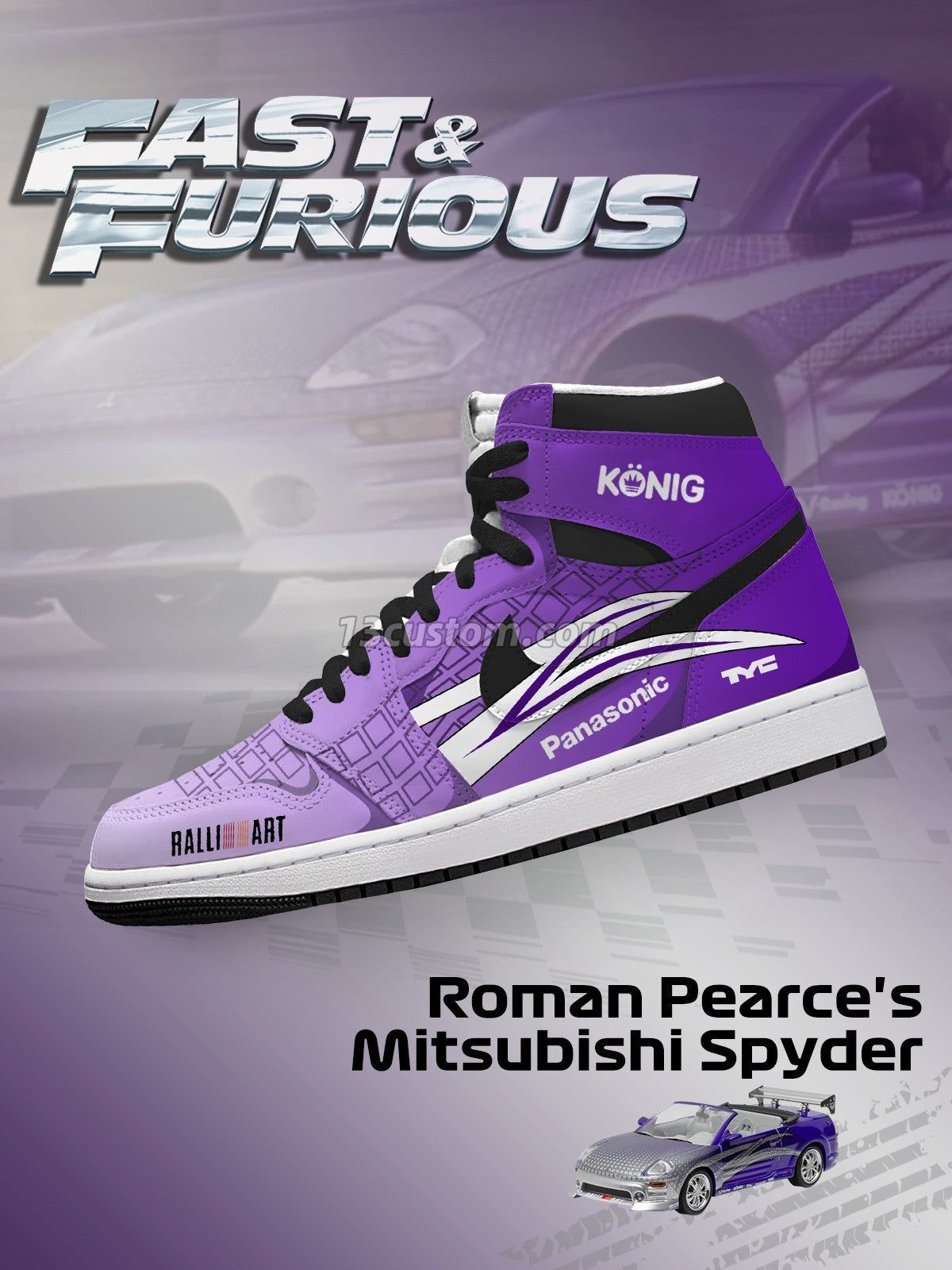 AJ1 H Roman Pearce's Spyder客製化 高幫-頂級 運動鞋-V1款