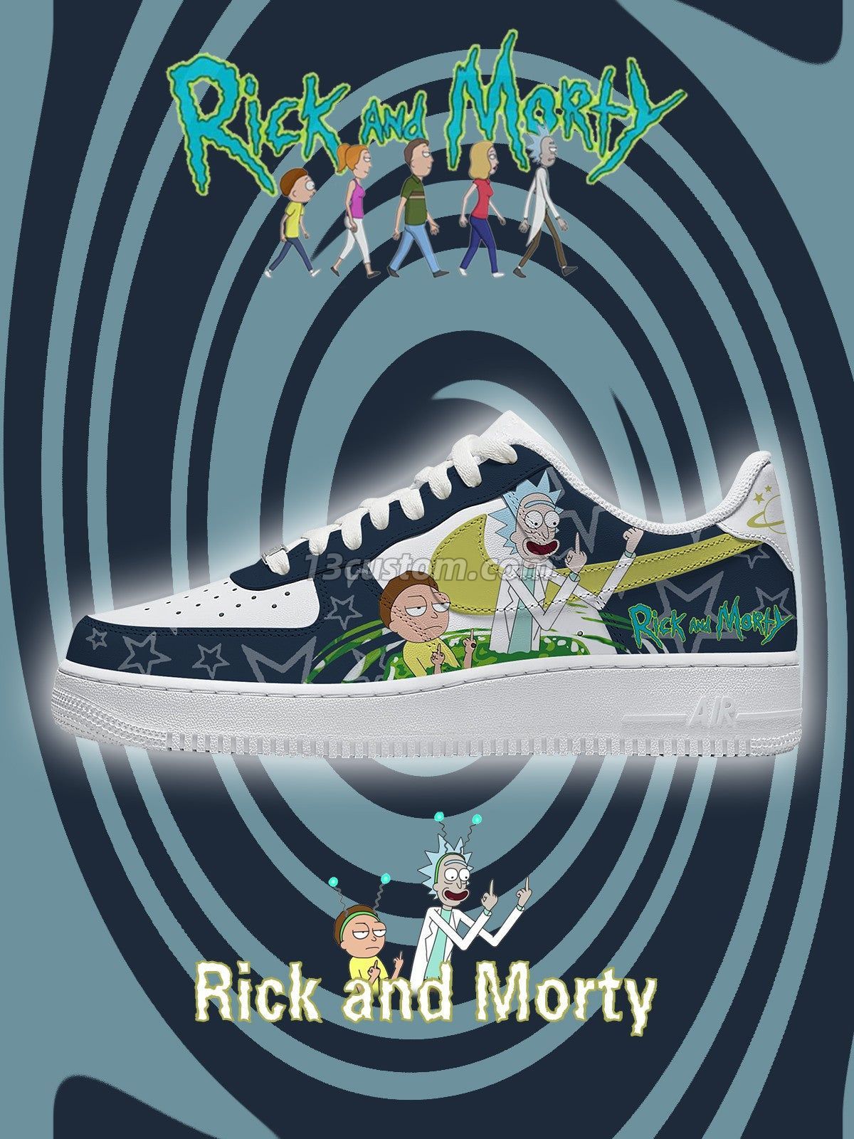 AF1 瑞克和莫蒂-瑞克與莫蒂 V2 客製化運動鞋