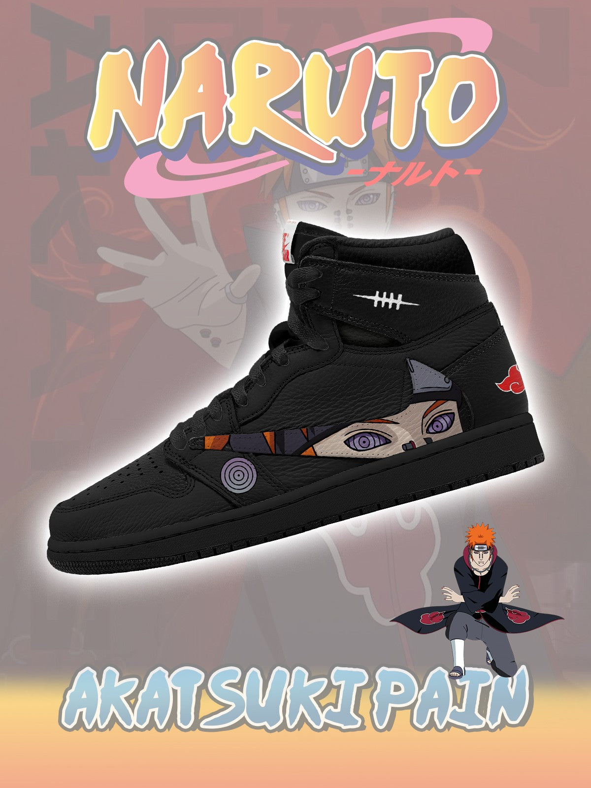 Akatsuki Pain V.2 Custom TS High Sneakers - 13custom