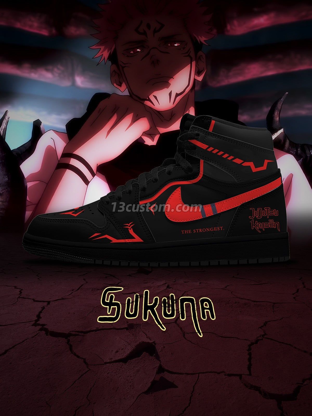 AJ1 H Ryomen 兩面宿儺客製化 高幫-頂級 運動鞋-V1款 主圖
