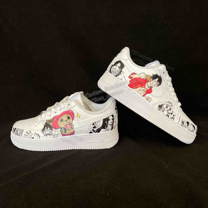 0609- Chopper y Luffy pintura + manga en blanco y negro