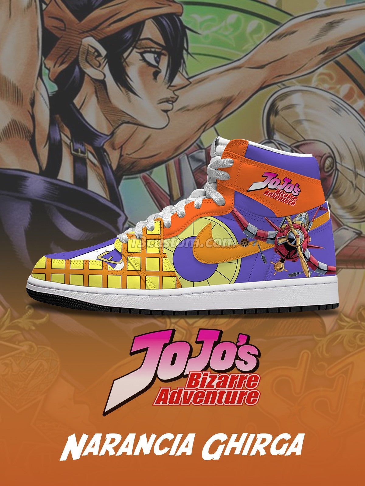 AJ1 H Narancia Ghirga客製化 高幫-頂級 運動鞋-V2款