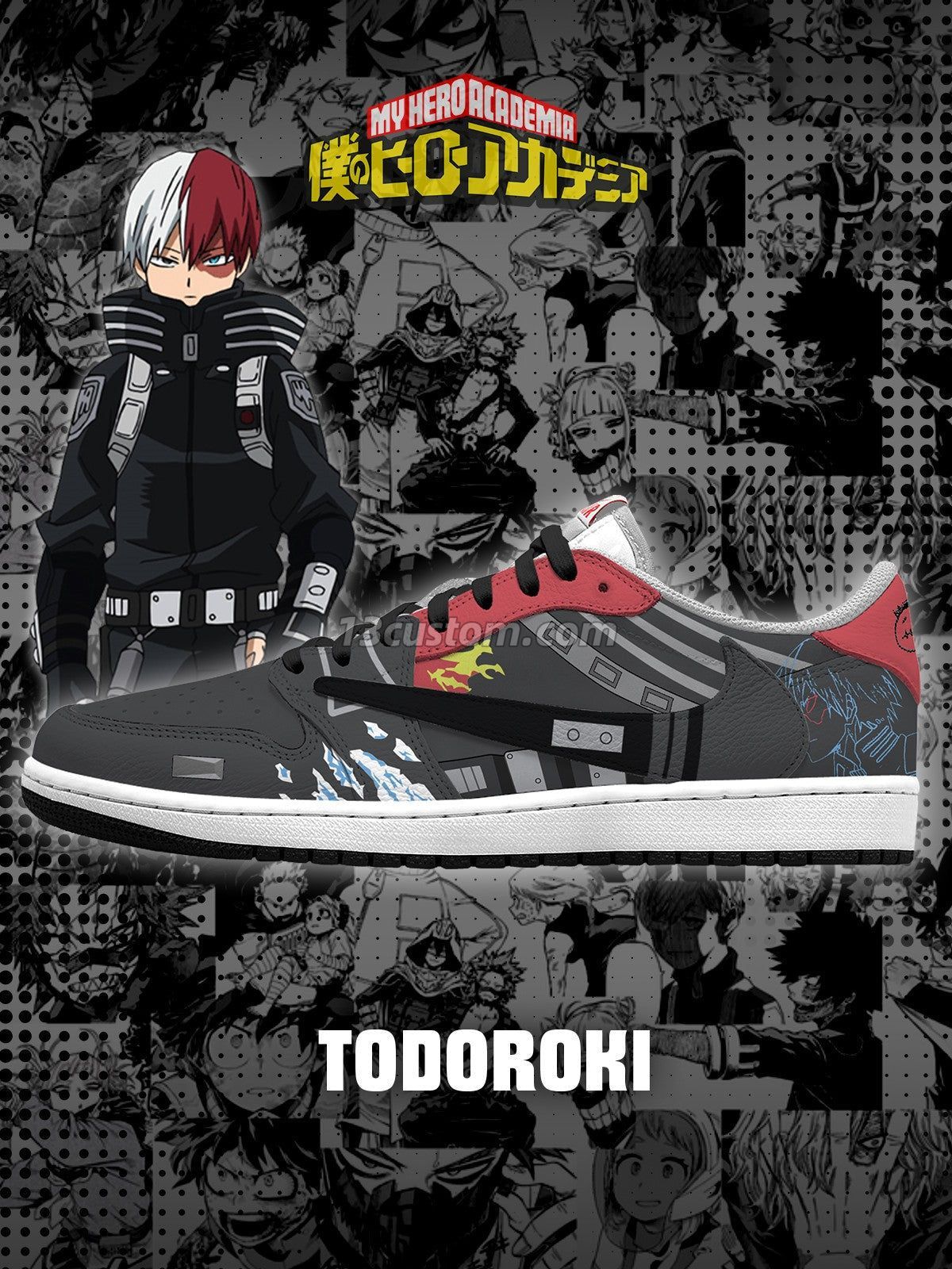 Shoto Todoroki V.1 Maßgeschneiderte TS Low Sneakers