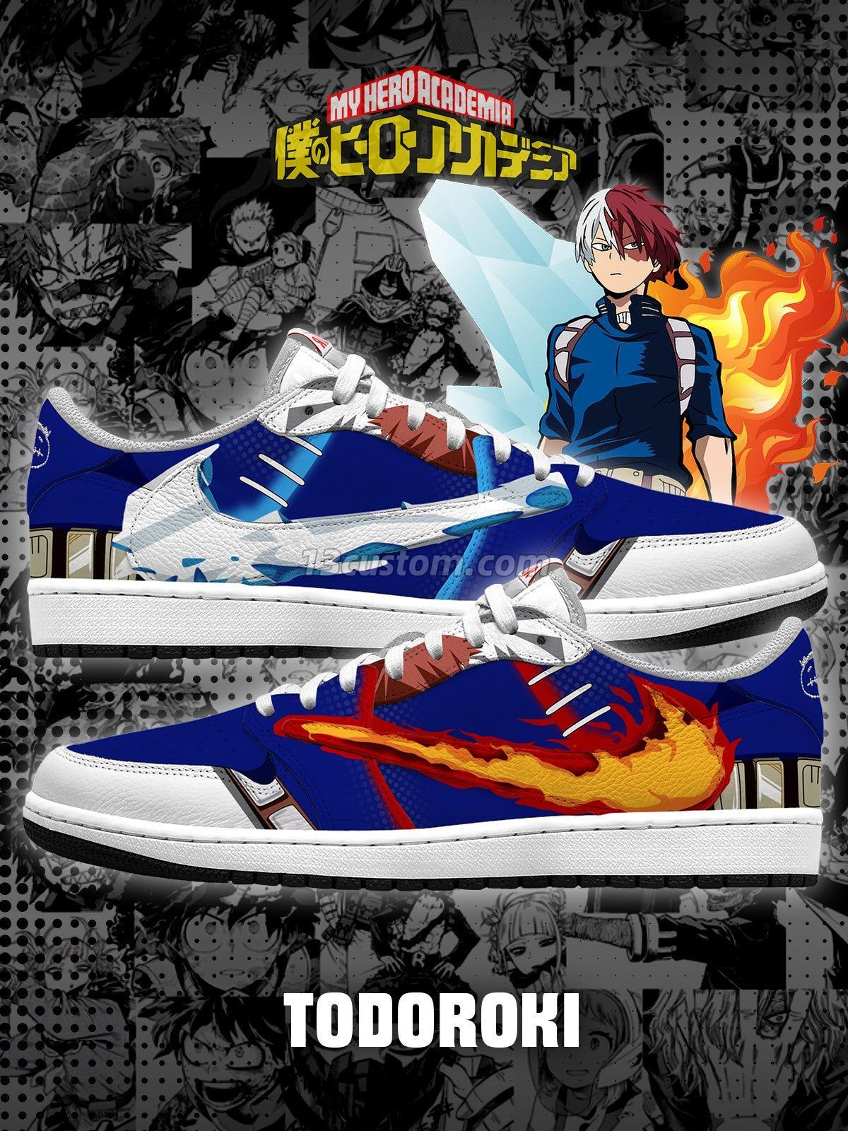 Shoto Todoroki V.2 Maßgeschneiderte TS Low Sneakers