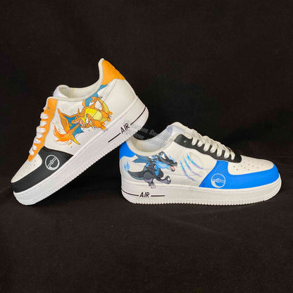 0563-Zapatos de pareja Charizard azul y naranja